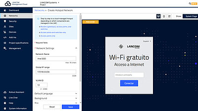 Screenshot: Hotspot network creation in the LMC