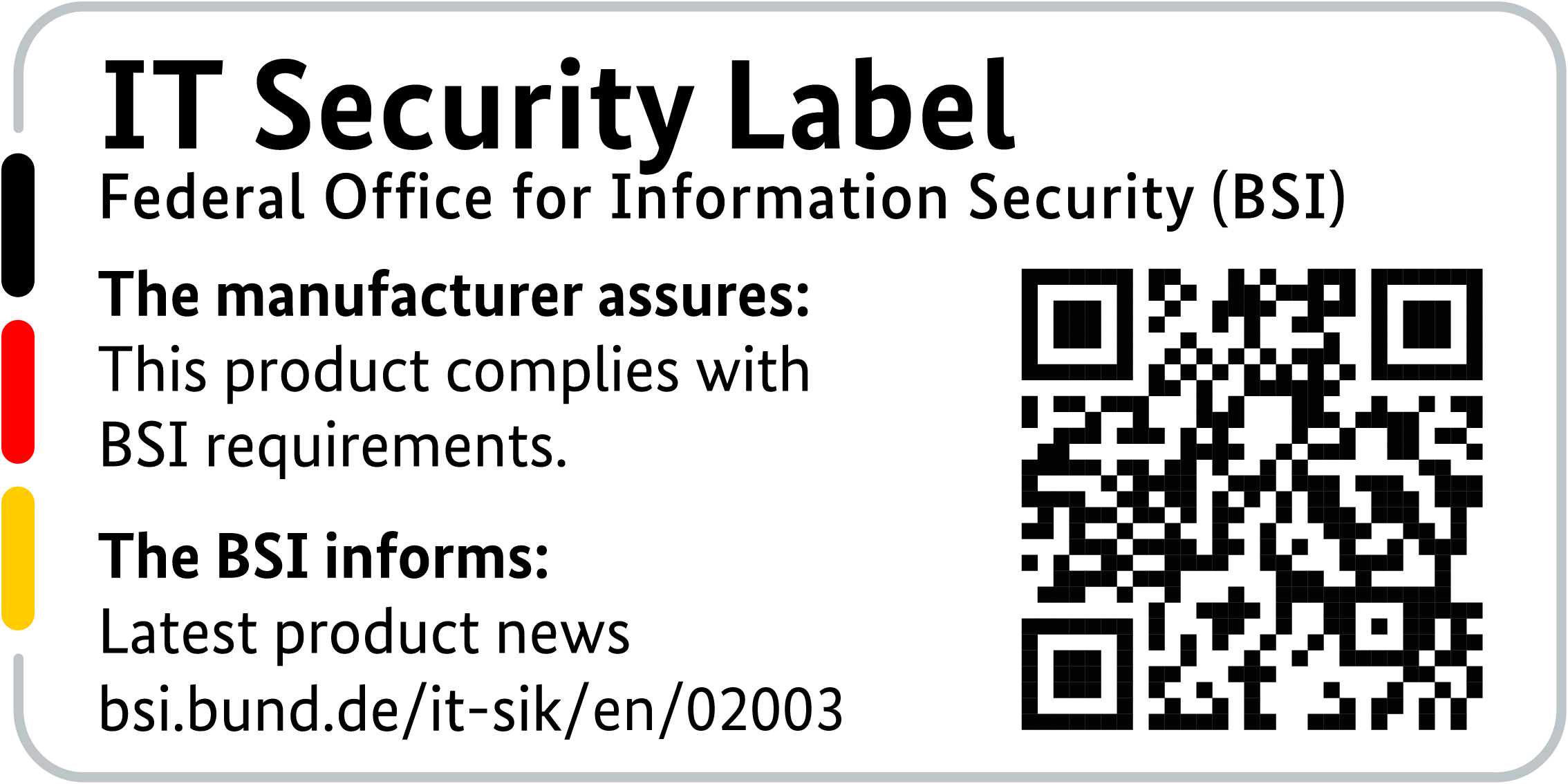 IT Security Label with QR code of the German BSI for LANCOM 884 VoIP
