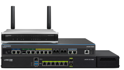 Collage of LANCOM routers and gateways
