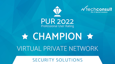 Official VPN Champion award from PUR user survey