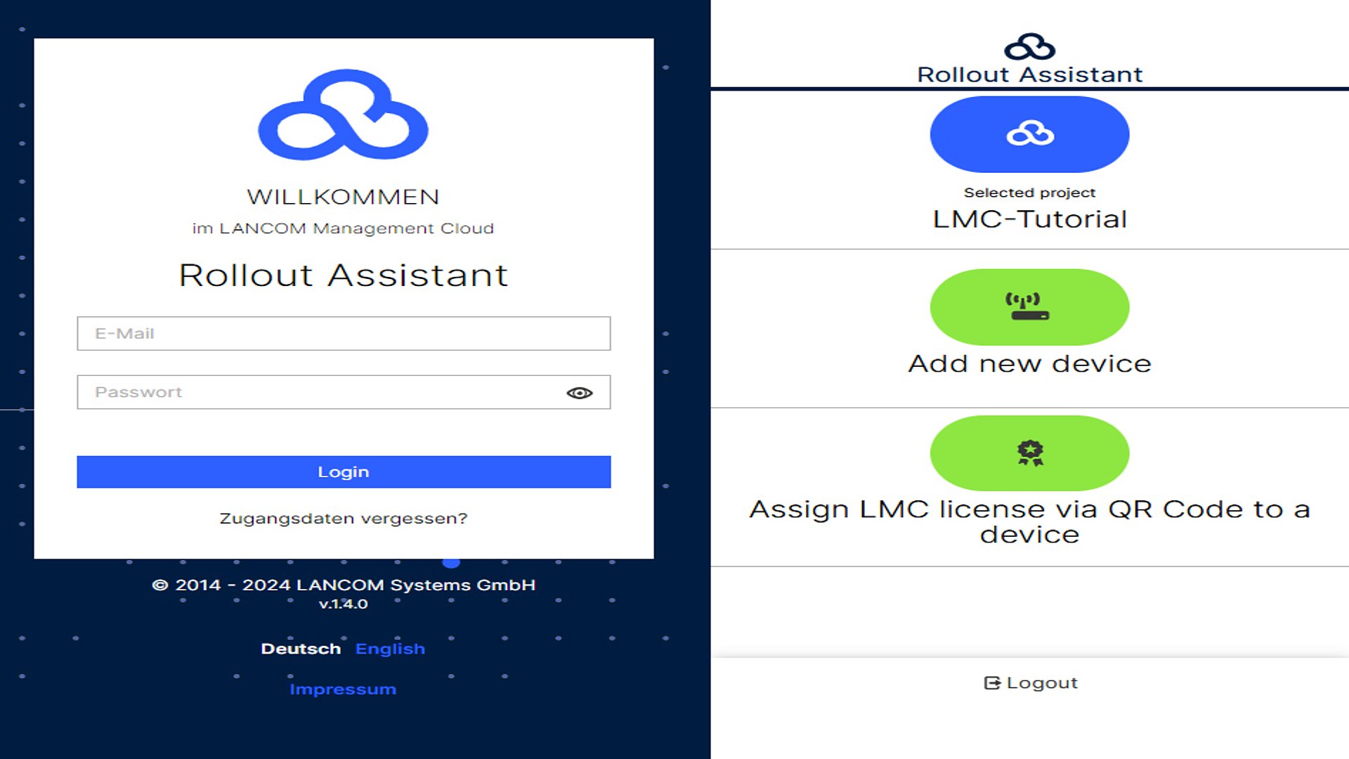 Screenshot Rollout Assistant der LANCOM Management Cloud