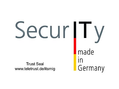 Trust mark "IT-Security made in Germany" of TeleTrusT Logo of the trust mark "IT-Security made in Germany" of TeleTrusT