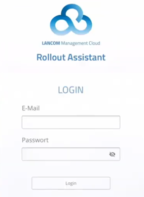 Screenshot: Login page of the LMC Rollout Assistant