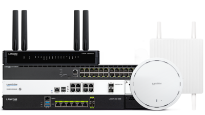 Collage of the LANCOM product portfolio