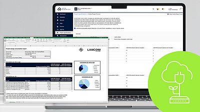 Visual with screenshots of the extensions of Active Power Control and energy-saving icon