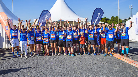 Group photo of LANCOM participants at the Aachen company run 2022