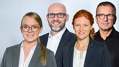 The LANCOM International Team: Alexandra Acova (from left), Nick Pelckmans, Jessica Strobl & Lutz Linzenmeier. The LANCOM International Team: Alexandra Acova (from left), Nick Pelckmans, Jessica Strobl & Lutz Linzenmeier.