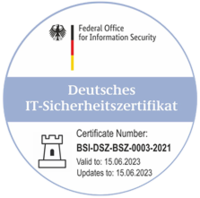 Graphic of the "Deutsches IT-Sicherheitszertifikat"