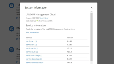 Screenshot: System Information in the LMC