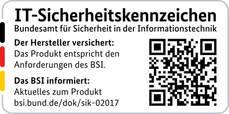 IT Security Label with QR code of the German BSI for LANCOM 1793VAW 