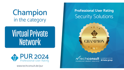 Logo for the PUR Award 2024 in the category "Virtual Private Network"