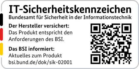 IT Security Label with QR code of the German BSI for LANCOM 1793VA-4G+