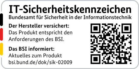 IT Security Label with QR code of the German BSI for LANCOM 1784VA
