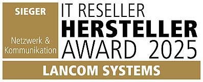 Logo for the IT Reseller Manufacturer Award 2025 in the category "Network & Communication"