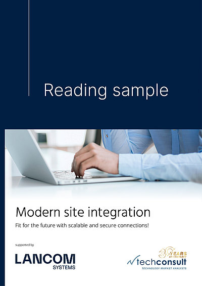 Cover of the techconsult and LANCOM study about site networking