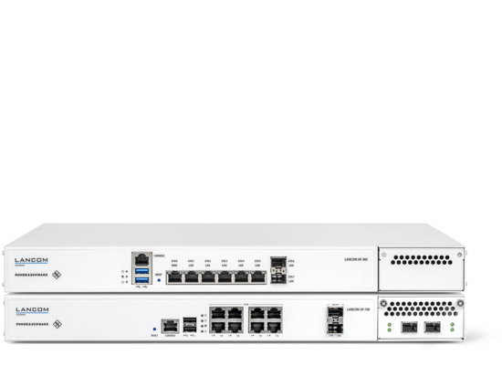 Product collage of LANCOM R&S®Unified Firewalls rack models