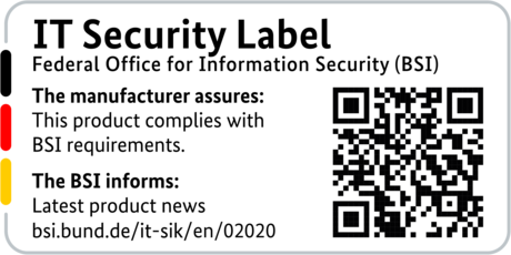 IT Security Label with QR code of the German BSI for LANCOM 1800EFW
