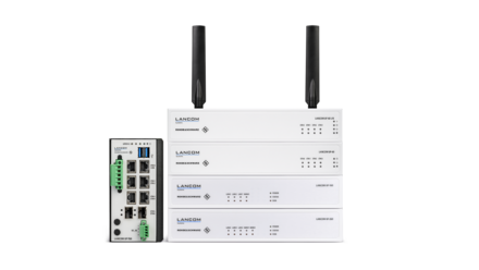 Product collage of the LANCOM R&S®Unified Firewalls desktop models