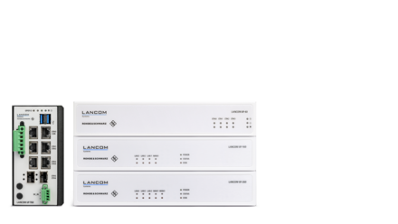 Product collage of the LANCOM R&S®Unified Firewalls desktop models