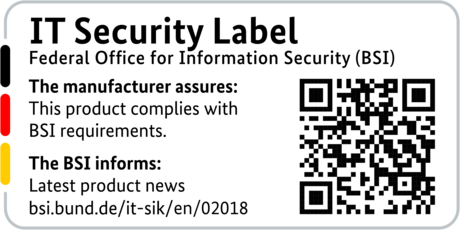 IT Security Label with QR code of the German BSI for LANCOM 1800EF