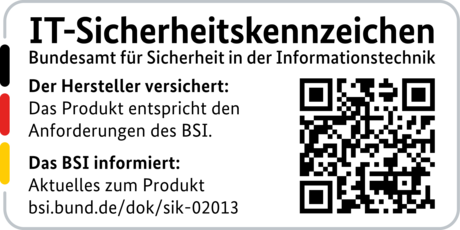 IT Security Label with QR code of the German BSI for LANCOM 1790VA-4G+