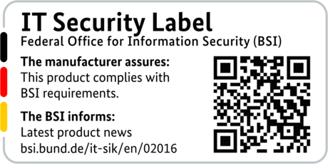 IT Security Label with QR code of the German BSI for LANCOM 730-4G+