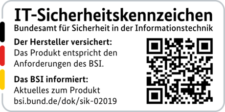 IT Security Label with QR code of the German BSI for LANCOM 1800EF-5G