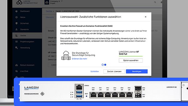 Abbildung Screenshot LMC Unified Firewall Lizenzierung, Abbildung Unified Firewall