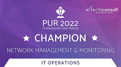 Official image of the Champion award in the field of network management and monitoring from PUR IT-Operations