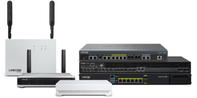Image of multiple SD-WAN gateways, firewalls, switches, and acceess points