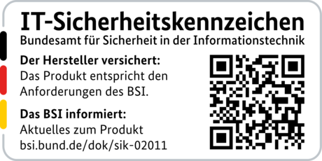 IT Security Label with QR code of the German BSI for LANCOM 1790EF