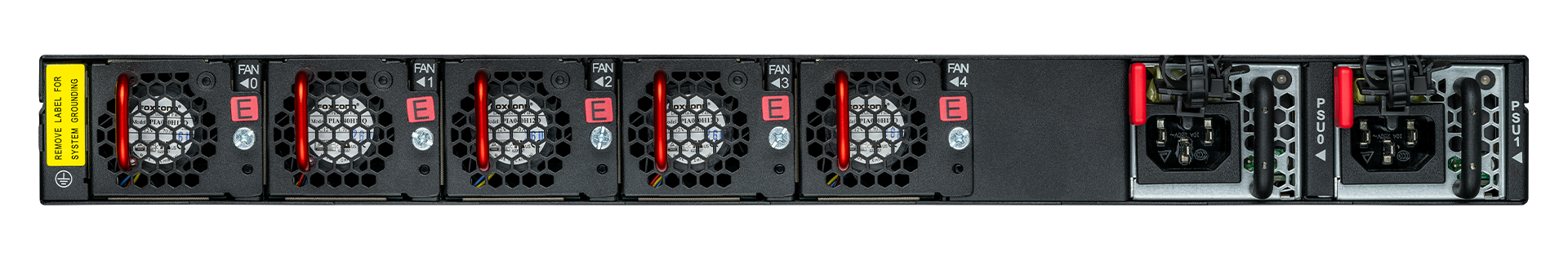 Product photo back view LANCOM YS-7154CF with front-to-back (F2B) airflow