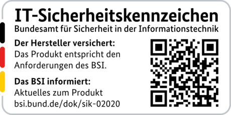 IT Security Label with QR code of the German BSI for LANCOM 1800EFW