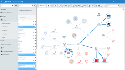 Screenshot of the user interface desktop connections of the LANCOM R&S®Unified Firewalls