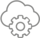 LANCOM SD-WAN Icon Cloud-readiness Icon cloud with gear wheel for cloud-readiness