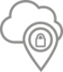 Icon for safe access: cloud with location marker
