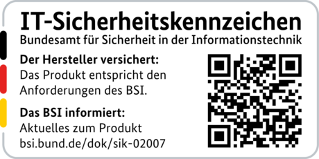 IT Security Label with QR code of the German BSI for LANCOM 1780EW-4G+