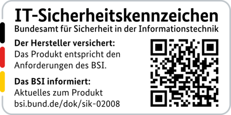 IT Security Label with QR code of the German BSI for LANCOM 1781EW+