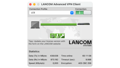 Screenshot LANCOM Advanced VPN Client macOS