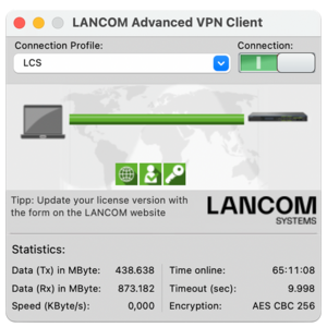 Screenshot LANCOM Advanced VPN Client macOS