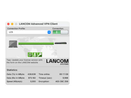 Screenshot LANCOM Advanced VPN Client macOS