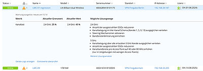 Screenshot of LANCOM Management Cloud WLAN Anomaly Detection device information