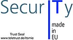 Here you can see a logo of the "IT Security made in Europe" award, which is designed in the colors light grey and blue.