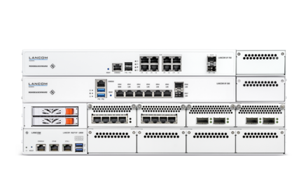 Product collage of the LANCOM R&S®Unified Firewalls rack models