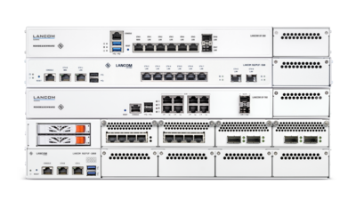 Product collage of the LANCOM R&S®Unified Firewalls rack models