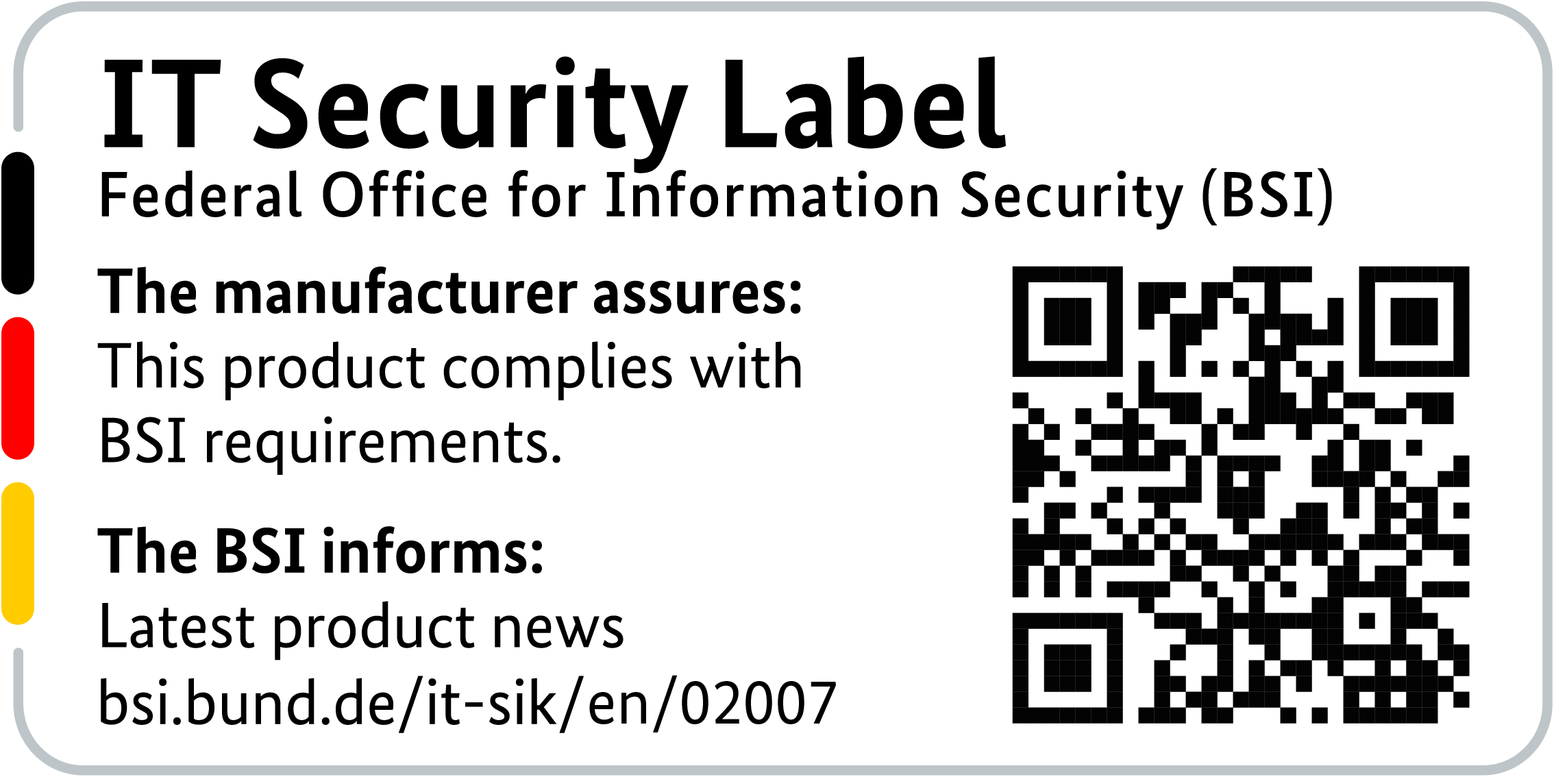 IT Security Label with QR code of the German BSI for LANCOM 1780EW-4G+