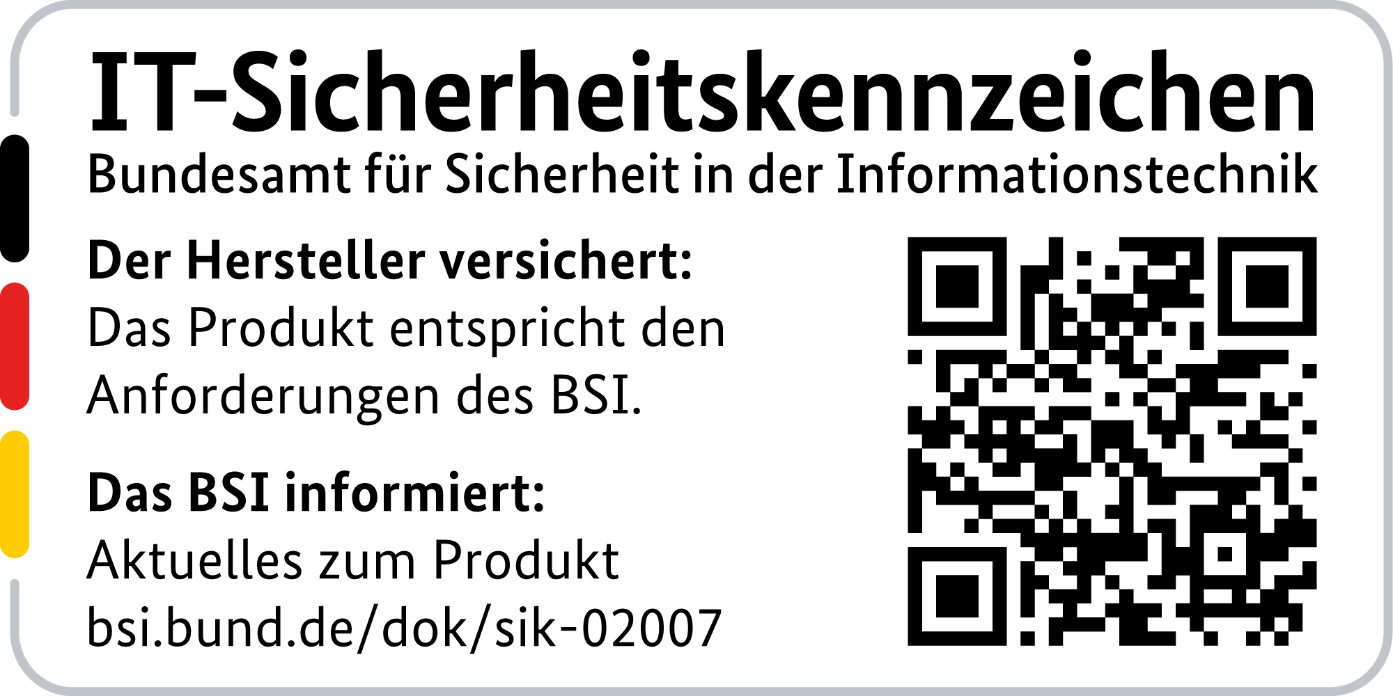 IT Security Label with QR code of the German BSI for LANCOM 1780EW-4G+