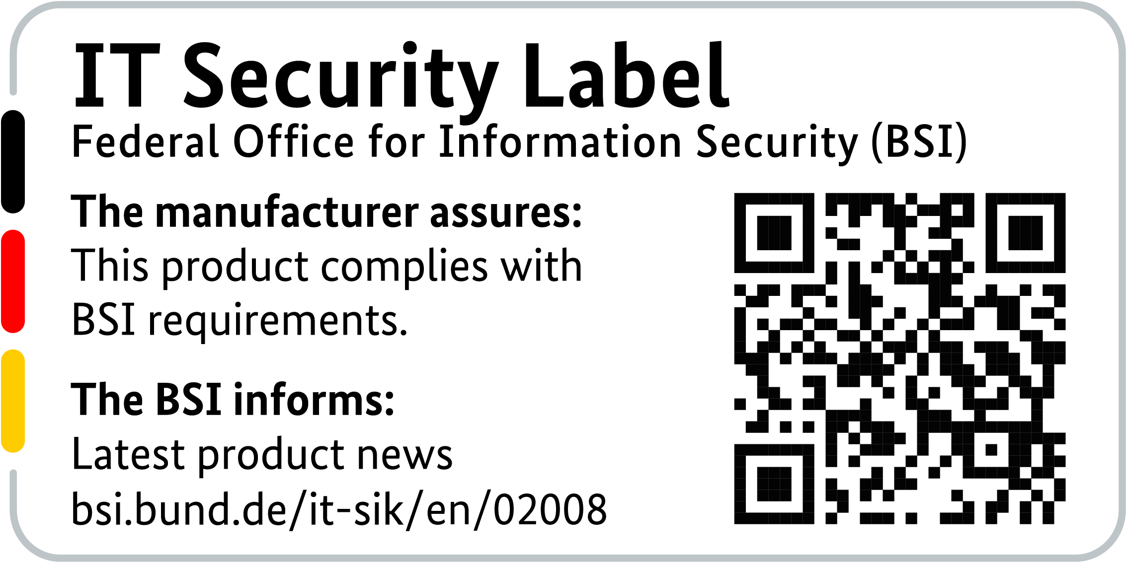 IT Security Label with QR code of the German BSI for LANCOM 1781EW+