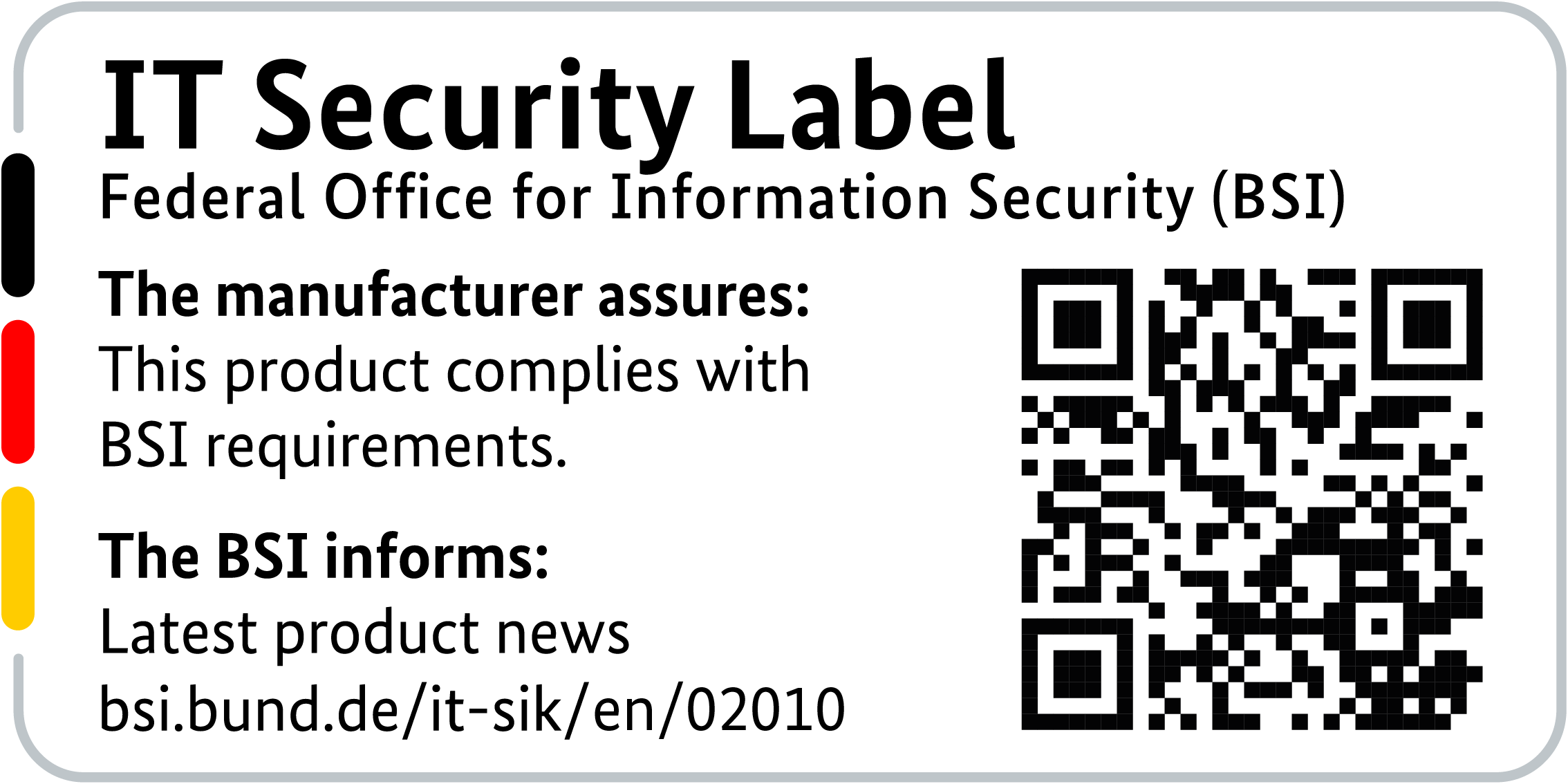 IT Security Label with QR code of the German BSI for LANCOM 1790-4G+