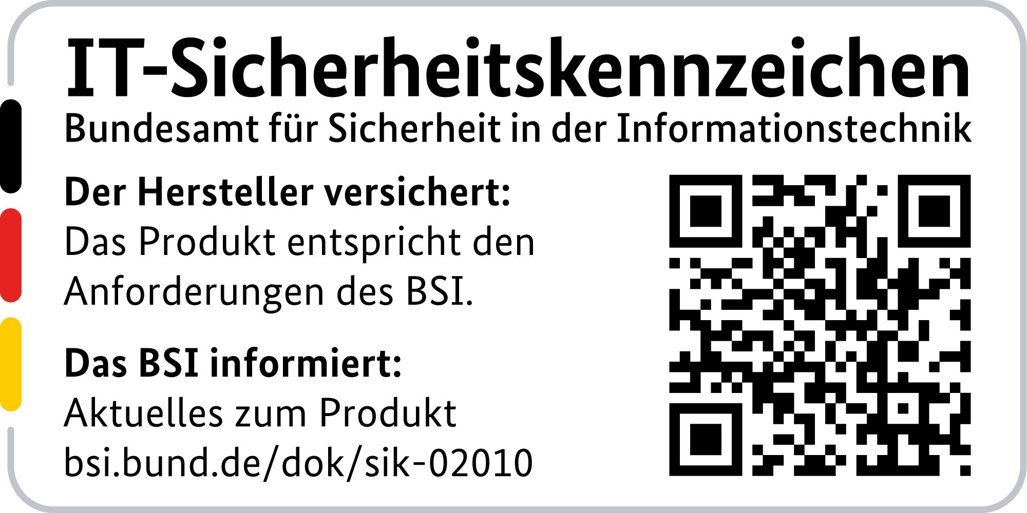 IT Security Label with QR code of the German BSI for LANCOM 1790-4G+ 